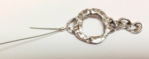 Judy Larson's Using Lower Quality Beads - , Wire Jewelry Design, Design, Beads, Make sure the short wire tail is long enough to fit through